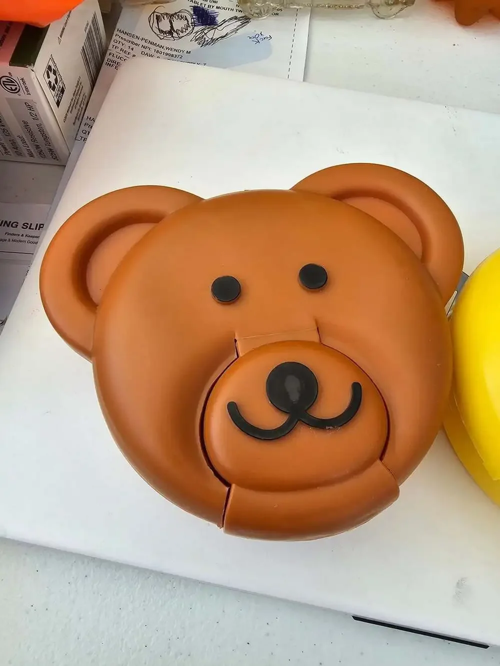 Vintage Teddy Grahams Bear Snack Flip Container